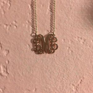 24K gold monogram LMC necklace w/ delicate chain.